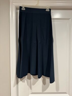 H&M Dark Navy Midi A-Line Skirt